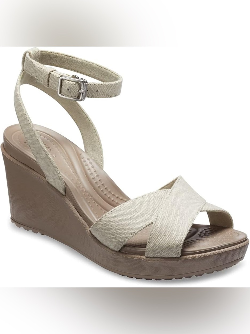 Crocs Women's Tan Leigh II Ankle Strap Wedge Size: 11